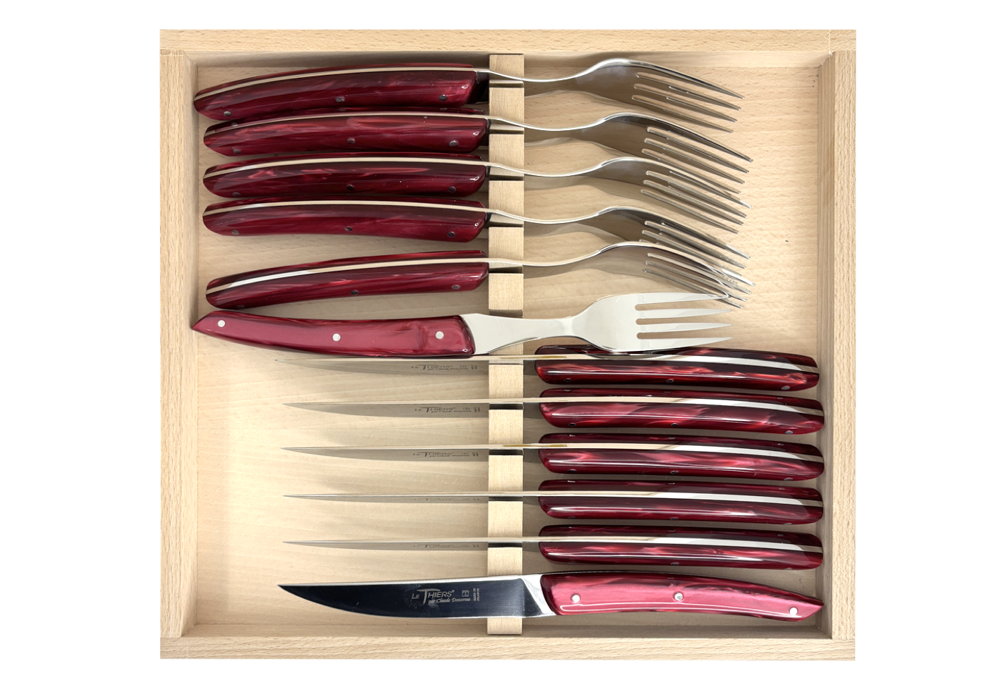 Coffret 12 pièces (6 couteaux & 6 fourchettes) – Le Thiers® Classique
