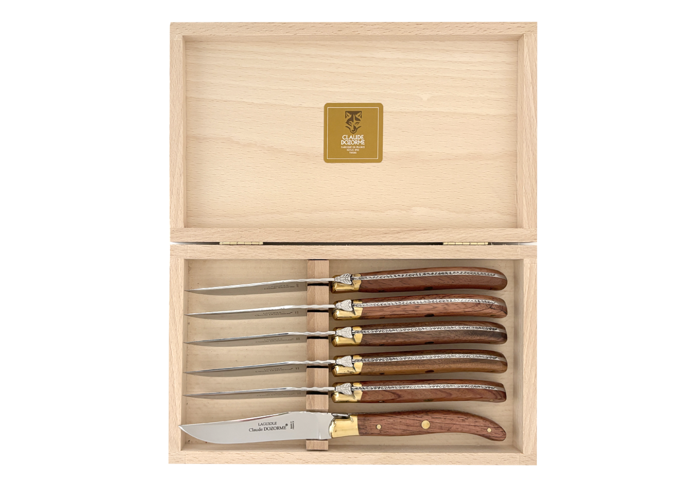 Coffret 6 couteaux – Laguiole Mitre Laiton