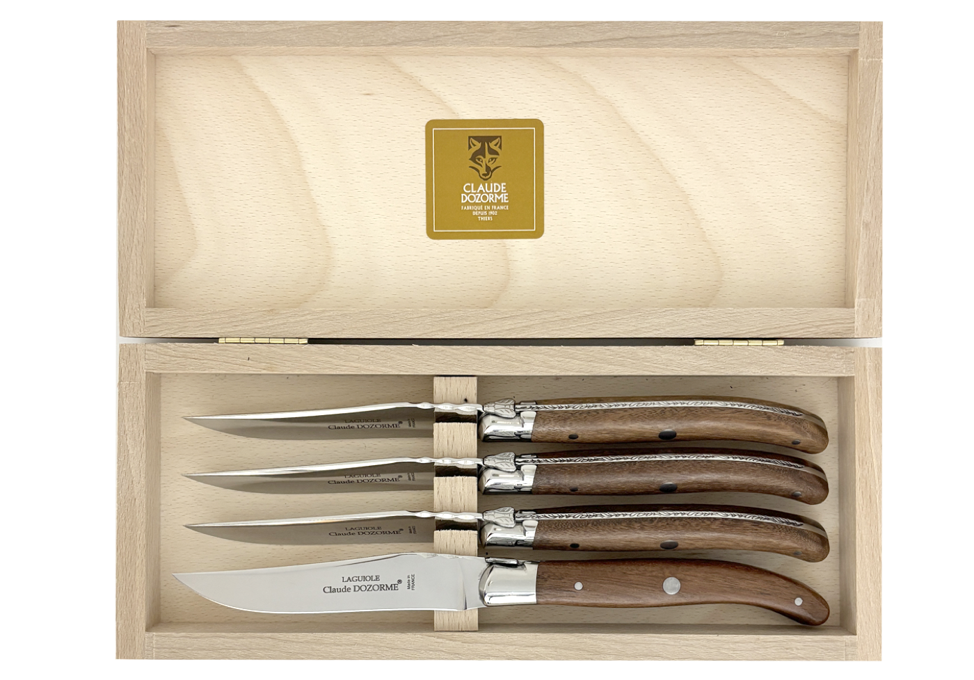 Box of 4 knives – Laguiole stainless bolster